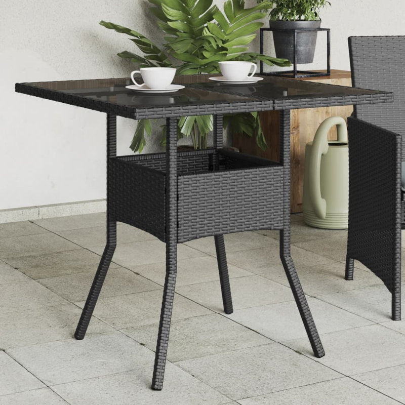 Petronio Square Metal Outdoor Dining Table , 80cm cm W 80cm cm D, Black