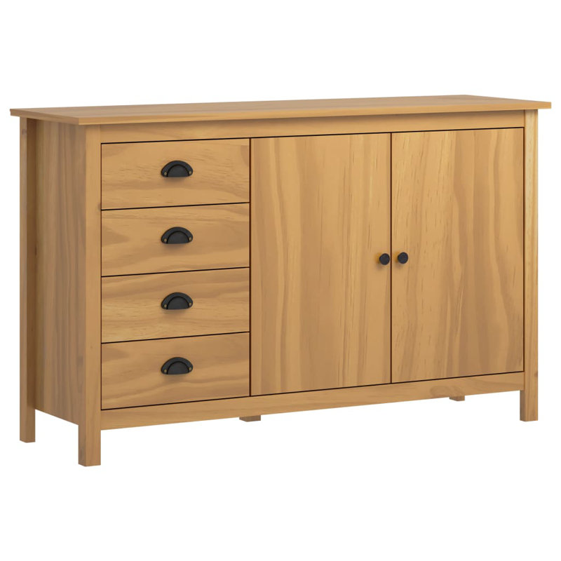 Millsaps Solid Wood 130cm W 4 - Drawer Chest of Drawers, Honey Brown