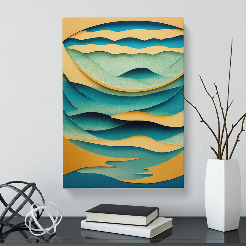 CAN-V0523-2173X Seascape Abstract Vol.7 - Wrapped Canvas Print, 50cm H x 35cm W x 3cm D