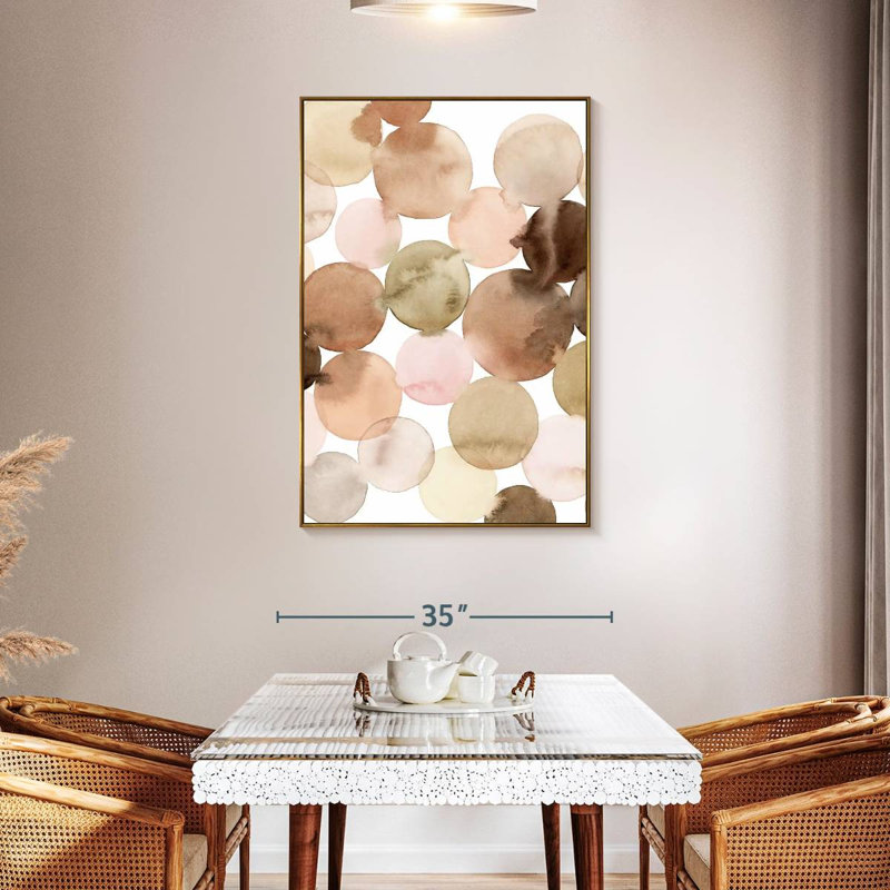 Argile mouchetée II, Cadre flottant doré, 31 po x 46 po