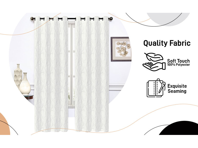 Room Darkening Curtain Single Panel, White