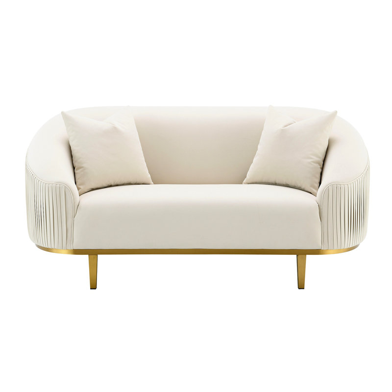 Martina Velvet Loveseat With 2 Pillows