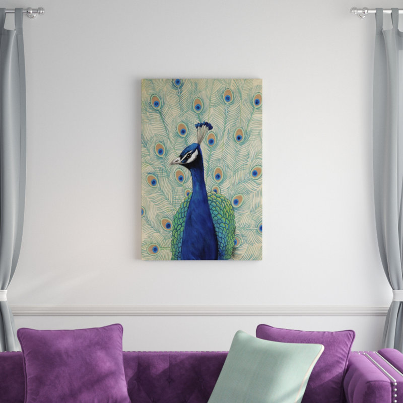 Blue Peacock II by Timothy O' Toole - 1 Piece Painting on Canvas, 91cm H x 61cm W, Wrapped Canvas