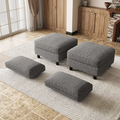 Two Modular Sofa Ottomans With Storage
