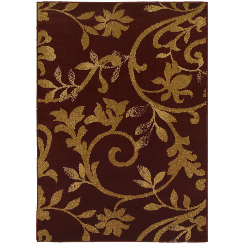 Myra Synthetic Floral Indoor Rug, Rectangle 5'2" x 7'2"