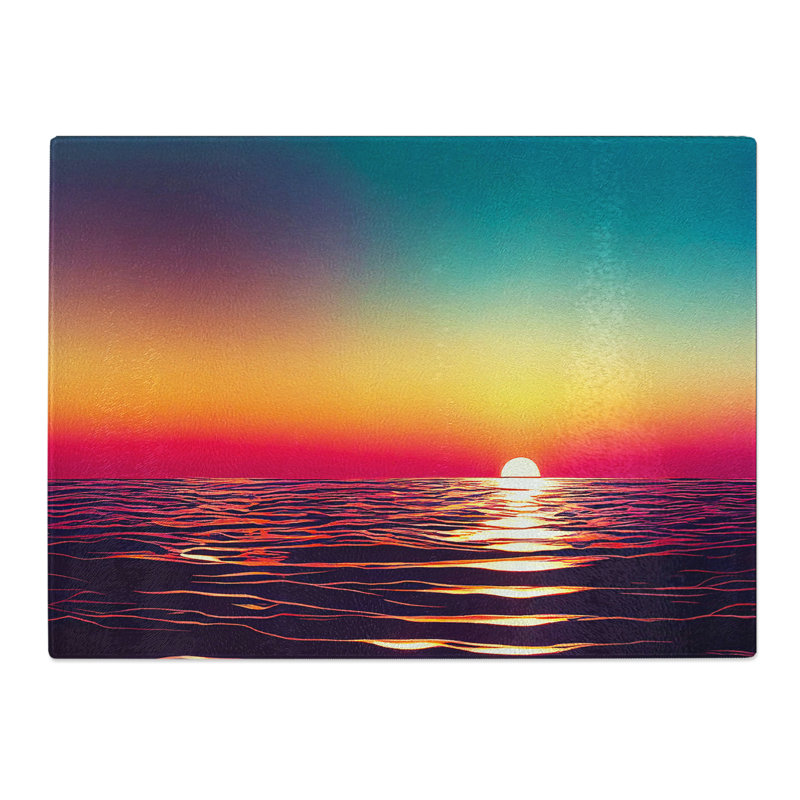 Hypnotic Ocean Sunset  Glass Chopping Board