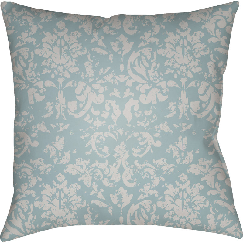Damask Throw Pillow, 18" H x 18" W x 4" D, Purple