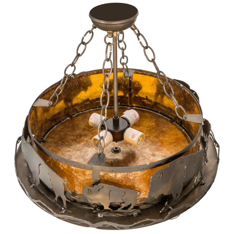 Rustic Lodge 4 - Light Pendant, 69" H x 20" W x 20" D, Antique Copper