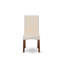 L'ensemble de table de salle à manger 3 pièces comprend 1 table en bois et 2 chaises rembourrées en lin crème avec dossier haut - finition acajou-1645393817-1645393812-1645393816
