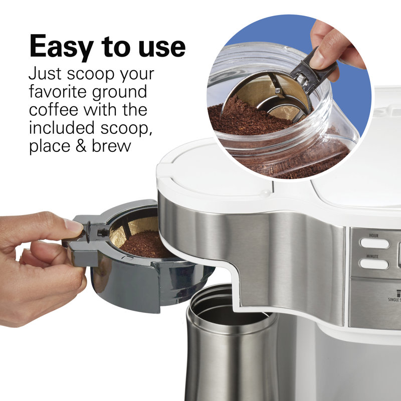 Hamilton Beach 12-Cup White and Stainless Steel Programmable Coffee Maker