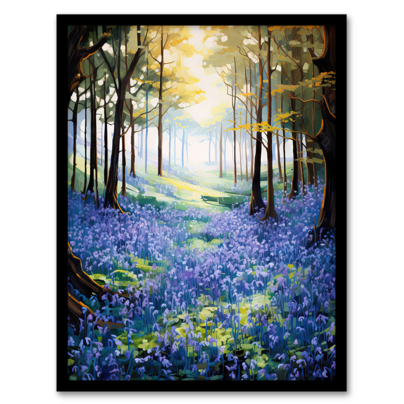Bluebell Wood Spring Flower Woodland Forest Landscape - Single Picture Frame Print