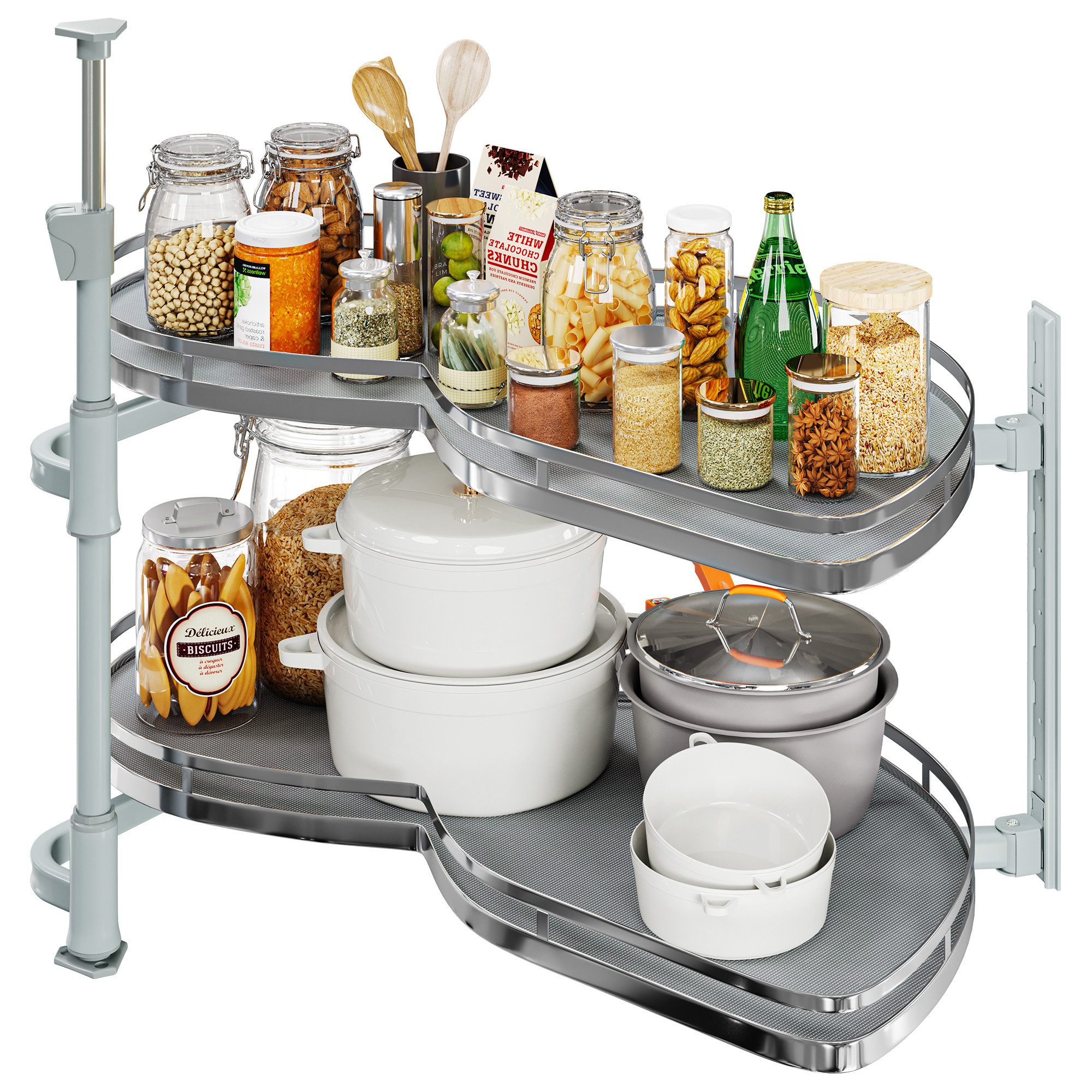 Rebrilliant Dorukhan Steel Adjustable Lazy Susan Organizer | Wayfair