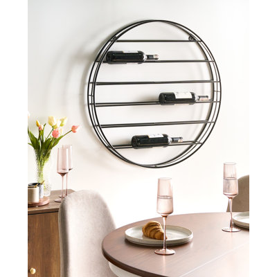 10 Bottle Wall Mounted Wine Bottle Rack Black