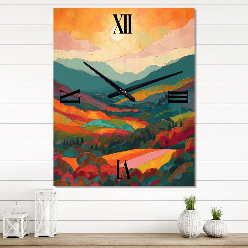 Jakarri - Minimalisme paysage très grandes horloges murales, H 40 po x l 30 po