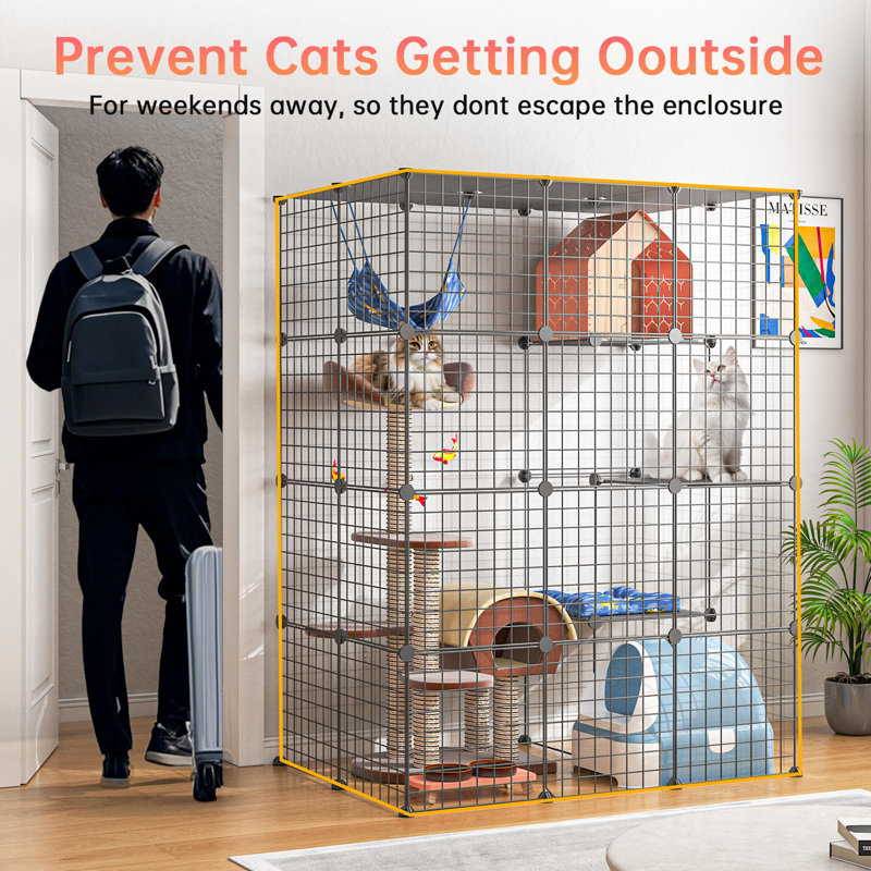 Cage à 4 niveaux pour chat avec cage de chat à l'intérieur