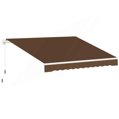 Auvent rétractable de 13 pi x 8 pi Outsunny, auvents de patio, abri pare-soleil avec manivelle, tissu résistant aux rayons UV et à l'eau et cadre en aluminium pour terrasse, balcon, cour