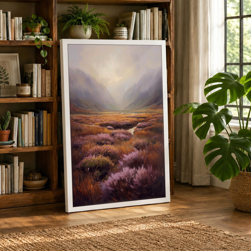 Highland Valley Mist Scandinavian - Wrapped Canvas, Ochre Border, 30x20 - 76.2 x 50.8 cm