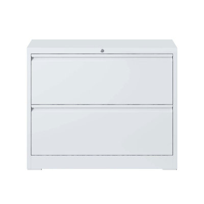 Lateral File Cabinet 2 Drawer, White Filing Cabinet With Lock, Lockable File Cabinet For Home Office, Locking Metal File Cabinet For Legal/Letter/A4/F4 Size