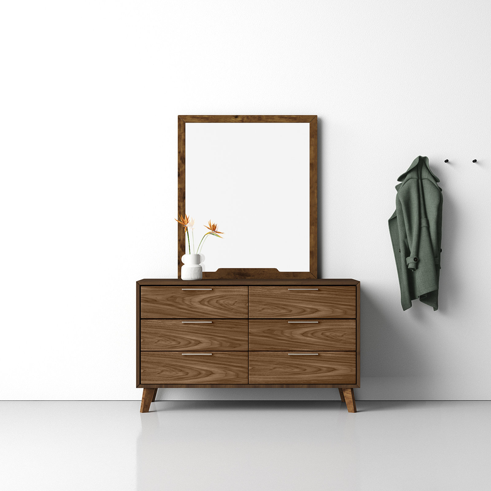 Glow 6 - Drawer Double Dresser with Mirror