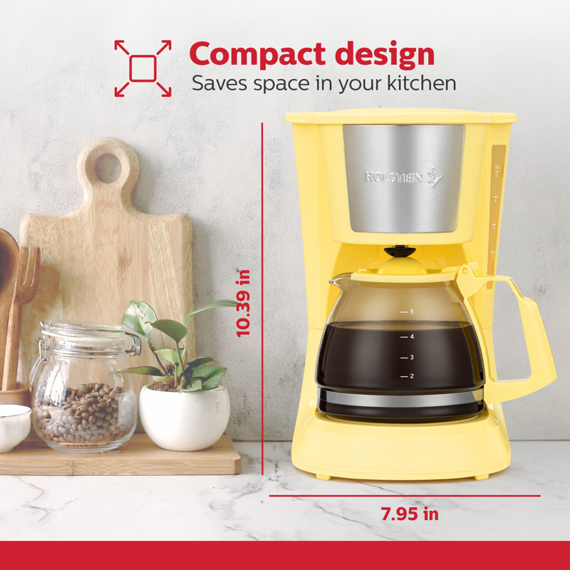 Cafetière 5 tasses Holstein Housewares, Yellow