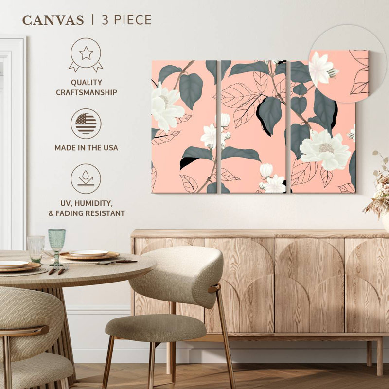 Jasmine On Pink, 20" H x 33" W