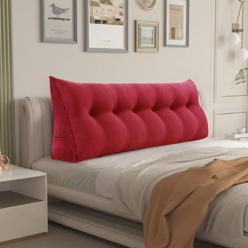 180 cm Wedge Back Pillow, Red, 50cm H x 180cm W