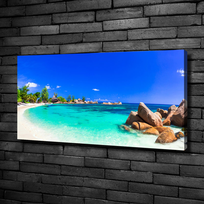 Seychelles Beach - Wrapped Canvas Print, 50cm H x 100cm W