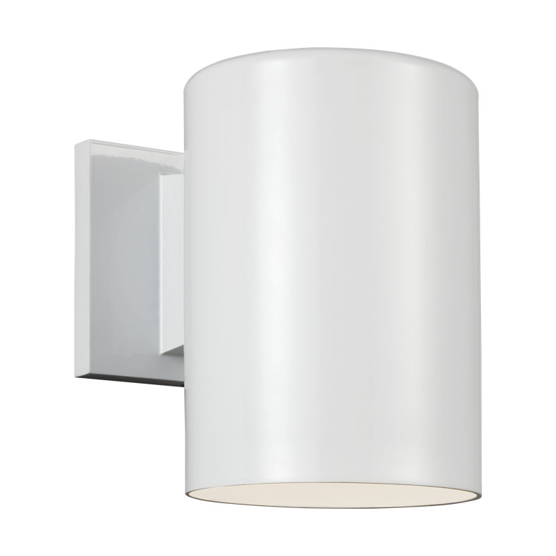 1 - Light Outdoor Wall Lantern, White, 7.25" H x 5.125" W x 7.875" D