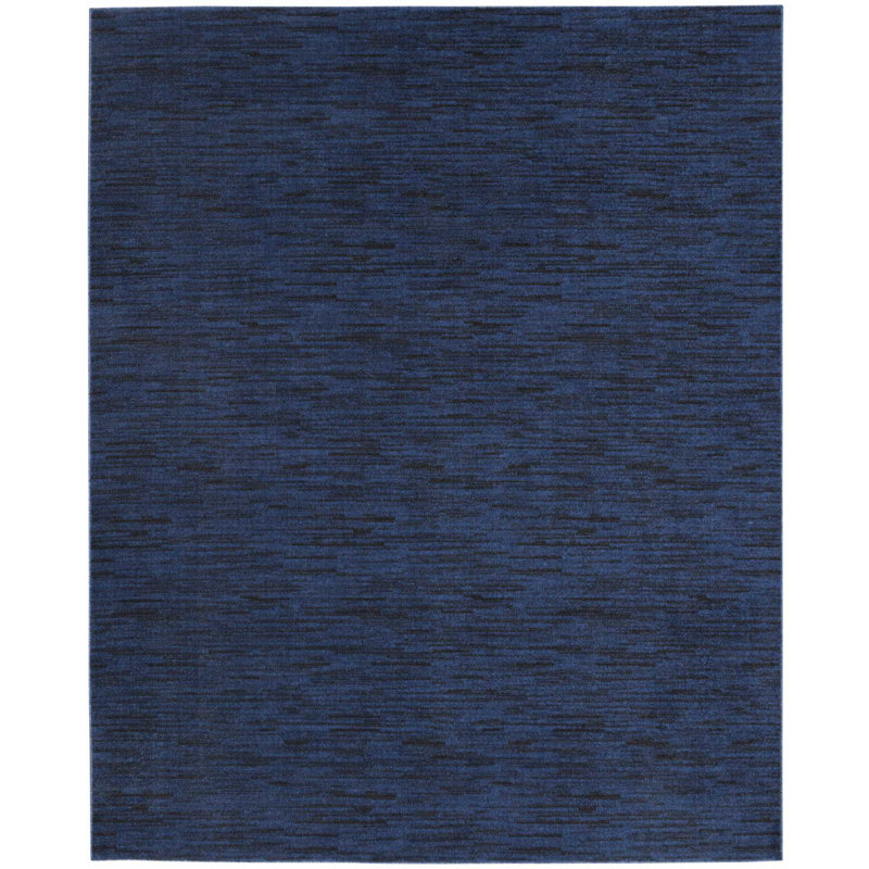 Tapis intérieur / extérieur bleu Mullican Sandy, Rectangle 10 pi x 14 pi