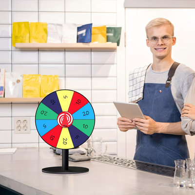 8-inch Tabletop Spinning Wheel With 10 Slots – Sturdy Base For Carnivals, Trade Shows, Party Games & Events
