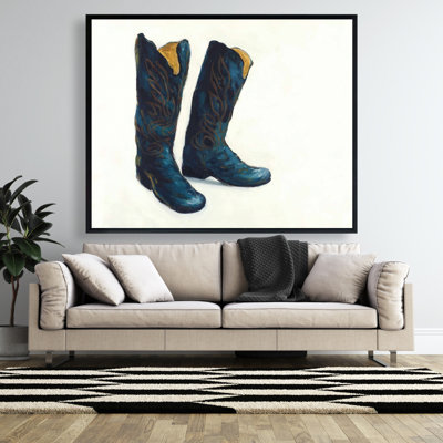 Leather Cowboy Boots Print On Canvas
