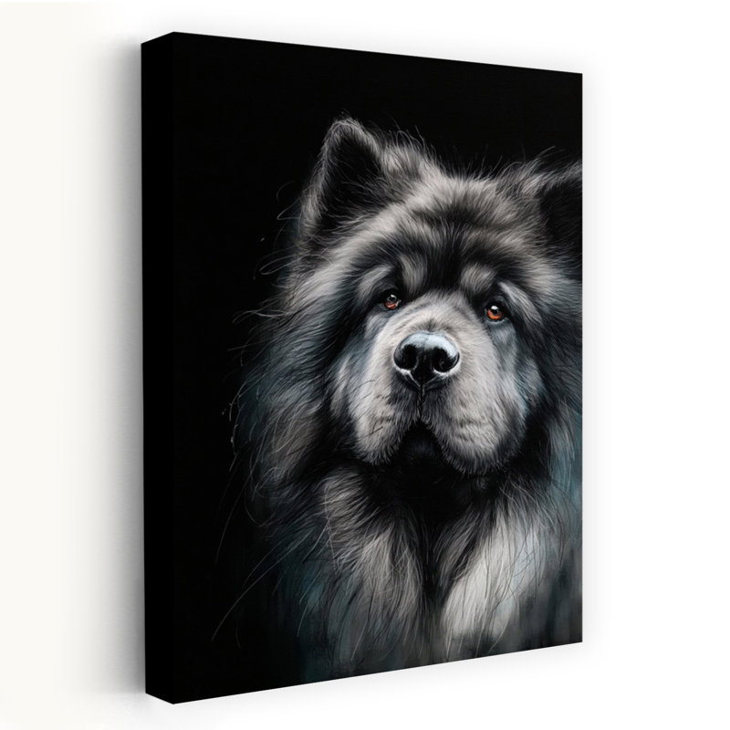 Chow Chow Dog, art mural contemporain, H 18 po x l 12 po