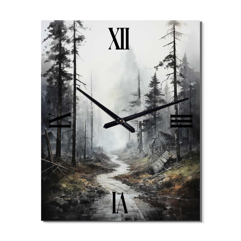Jerleen - Horloge murale paysage et nature surdimensionnée, Moyen