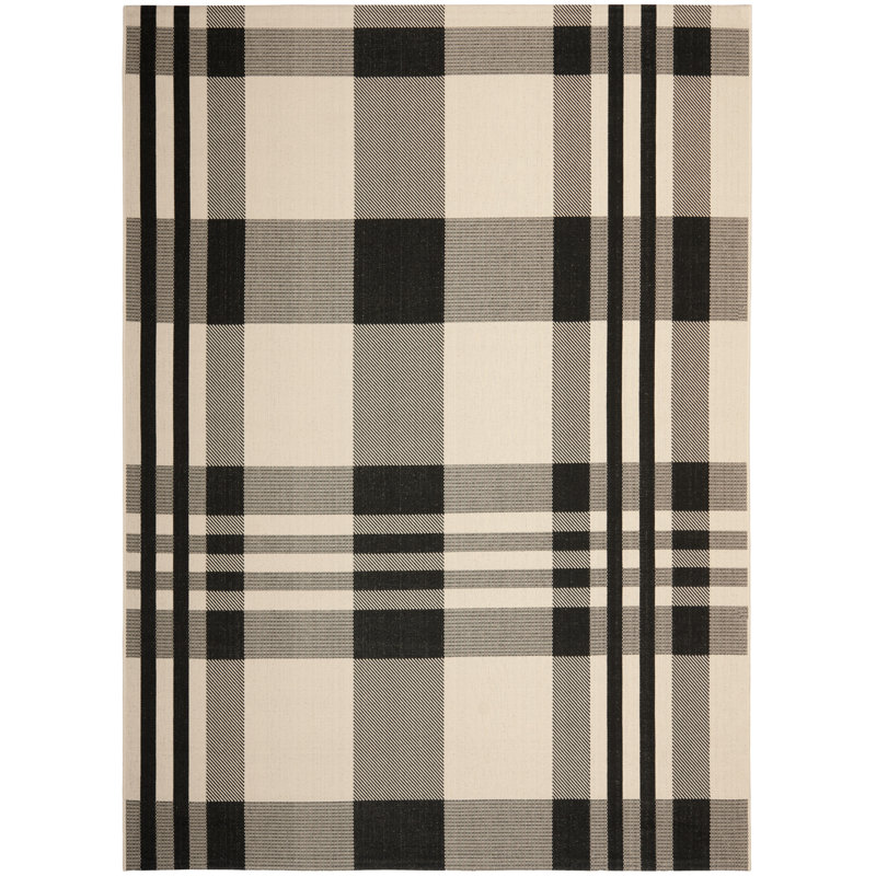 Andish Plaid Indoor / Outdoor Area Rug, Rectangle 201 x 290 cm