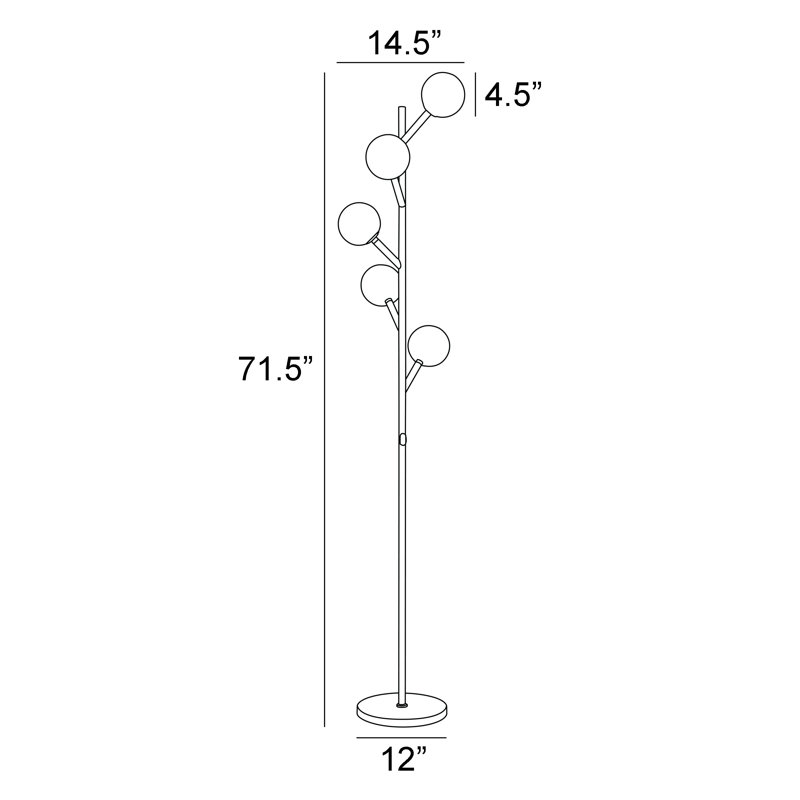 Tellis 71.5'' LED Tree Floor Lamp, Black