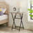 2-Piece Folding TV Tray Table No Assembly Required Portable Sofa Side Table, Industrial Snack Table For Small Spaces, Space-Saving Easy To Fold Wood Rustic-524957543