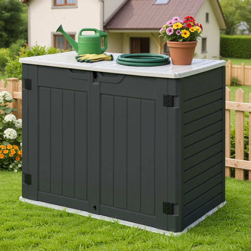 Boîte de rangement en résine l 4,25 pi x P 2,4 pi - 270 gallons, Gris foncé