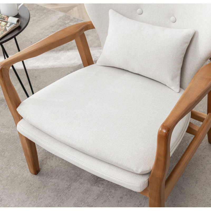 Méridienne avec repose-pieds 26 po Leifer, Polyester beige