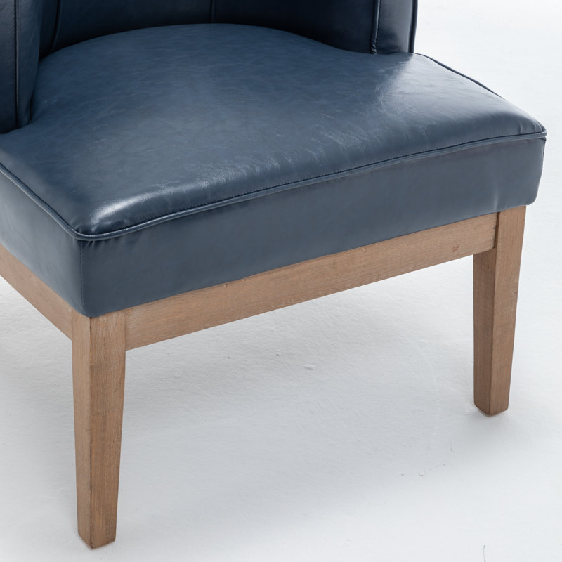 Karoll Upholstered Barrel Chair, Navy