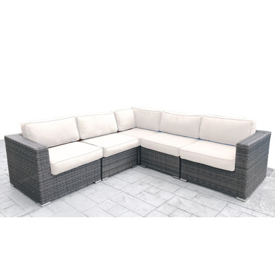 Ana Fully Assembled Patio Sectional With Cushions