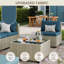 Canapé de patio en rotin avec coussins 2 pièces-1701595435