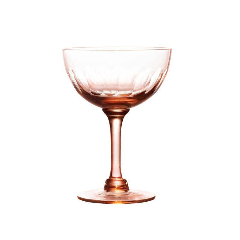 Handmade Crystal Coupe, Clear/Orange