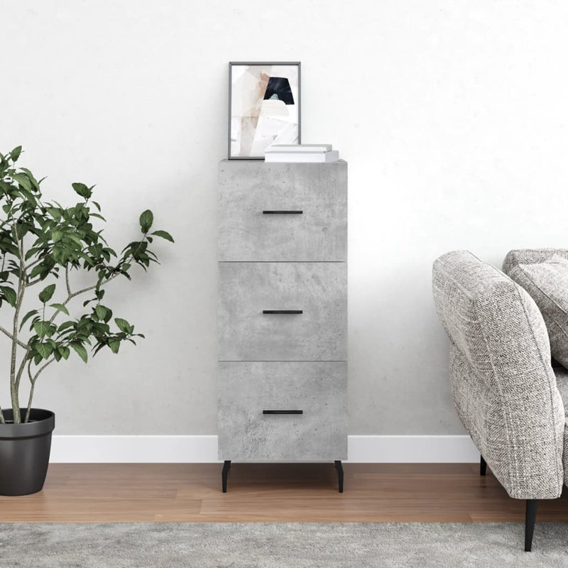 Muhtasim 3 - Drawer Rectangle Accent Chest, Concrete Grey