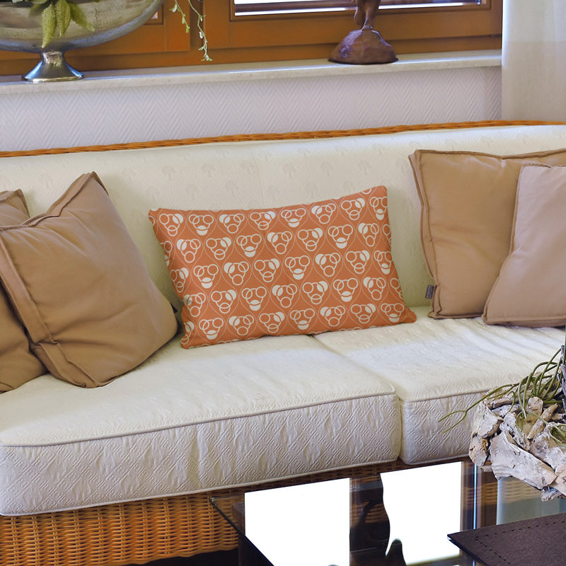 Patricia Geoffrey Geometric Reversible Throw Pillow, 14"H x 20"W, Polyester/Polyfill, Orange/White
