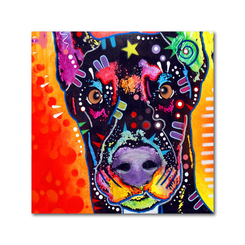 « doberman », impression, H 22 po x l 16 po x P 1 po, Pas de tapis, Sans cadre