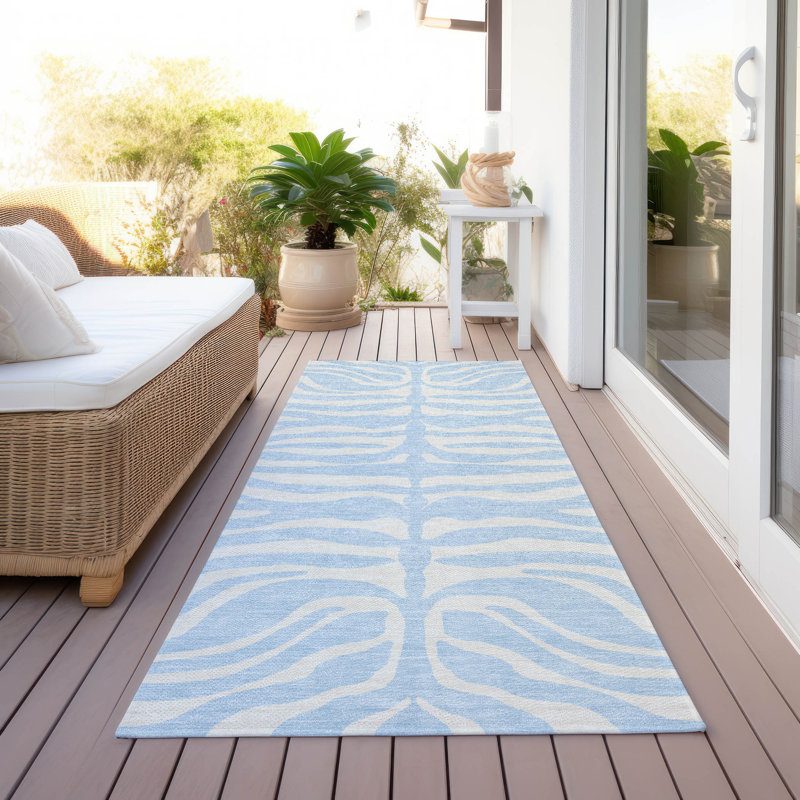 Tapis intérieur / extérieur bleu Solstice , 2'3" x 7'6"