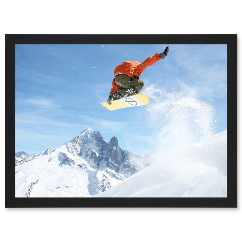 Snowboard Alps Jump Air - Single Picture Frame Print