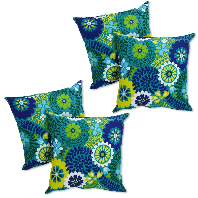 Blazing Needles Indoor/Outdoor Throw Pillow, Luxury Azure