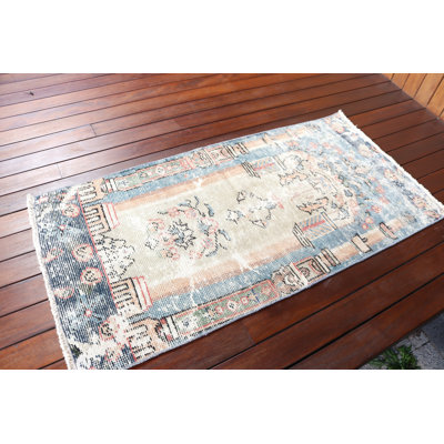 Tapis turc rétro de style antique, parfait comme tapis en coton, pour votre salon et votre chambre à coucher