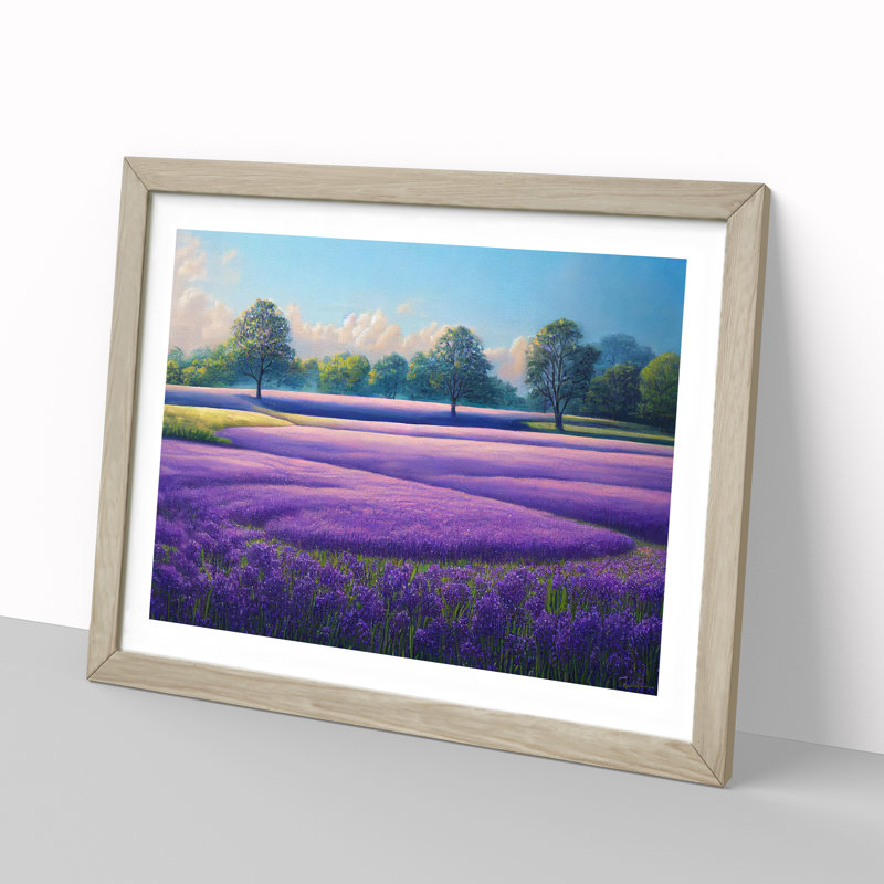 Exciting Bluebell Field - Framed Print, 25cm H x 34cm W x 2cm D, Oak